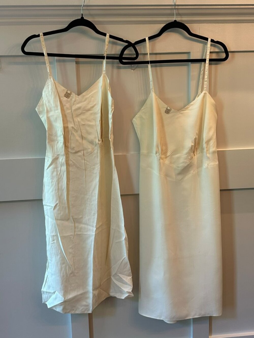π€π€ Vintage 1930s Laros No-Ride Full Slips Set Ivory Bias Cut Lingerie M/Lπ€π€ - Picture 6 of 16